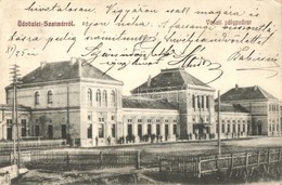 T2/T3 1914 Szatmárnémeti, Szatmár, Satu Mare; Vasútállomás / Bahnhof / Railway Station (kissé ázott / Sligthly Wet Damag - Non Classés