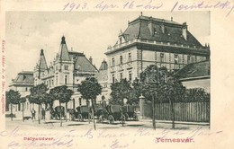 T2 Temesvár, Timisoara; Vasútállomás, Hintók. Kiadja Káldor Zs. és Társa / Railway Station, Horse-drawn Carriages, Coach - Zonder Classificatie