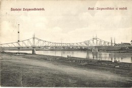 T2/T3 Zsigmondháza, Muresel (Arad); Arad-Zsigmondházai új Vashíd / New Bridge Between Arad And Muresel (EK) - Non Classés