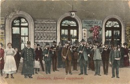 T3 1913 Érsekújvár, Nové Zámky; Vasútállomási Cigány Muzsikus Banda, Palugyay és Fiai Reklám Poszter, Bels? / Bahnhof /  - Non Classés