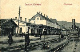 T2/T3 Fülek, Filakovo; Vasútállomás, G?zmozdony, Vasutasok. W. L. Bp. 5959. Kiadja A Felvidéki Magyarság Nyomdája / Rail - Non Classés