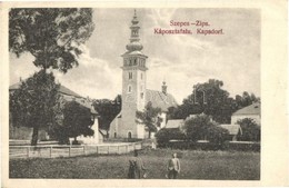 T2/T3 Káposztafalva (Káposztafalu), Kabsdorf, Hrabusice; Templom, Kiadja özv. Róth Jakabné / Church (EK) - Ohne Zuordnung