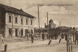 T2 1916 Párkány, Stúrovó, Gockern; Utcakép Az Esztergomi Bazilikával,Takarékpénztár, Nagy és Szabó és Steiner Mór üzlete - Non Classés