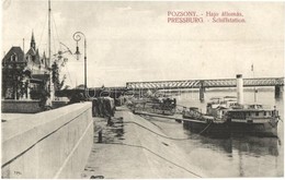 T2/T3 Pozsony, Pressburg, Bratislava; Hajóállomás, G?zhajó, Híd / Schiffstation / Ship Station, Steamship, Bridge (EK) - Zonder Classificatie