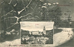 T2 1906 Selmecbánya, Schemnitz, Banska Stiavnica; Óvár. Joerges özv. és Fia, Téli Tájkép Keret / Castle. Winter Landscap - Zonder Classificatie