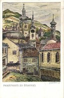 T2 Selmecbánya, Banská Stiavnica; Városképes M?vészlap. A. Joerges Kiadása / Town-view Art Postcard. Artist Signed - Non Classés