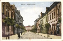 T2/T3 Zsolna, Sillein, Zilina; Masarykova Ulica / Utcakép, A. Hradil üzlete / Street View, Shops (EK) - Non Classés