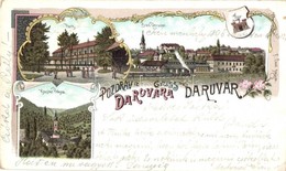 * T2/T3 1898 Daruvár, Daruvar; Fürd?, Park, Pakra Templom / Park, Spa, Church. Art Nouveau, Floral (Rb) - Non Classés