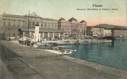 T2/T3 Fiume, Governo Marittimo, Palazzo Adria / Maritime Governement, Palace, Steamship (Rb) - Non Classés