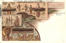 * T2/T3 Roma, Rome; Via Appia Antica 33. Catacombs Of St. Callixtus. Litho (EK) - Zonder Classificatie