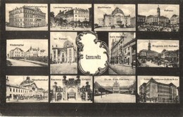 ** T2/T3 Chernivtsi, Czernowitz; Bahnbetriebsleitung, Landesregierung, Stadttheater, Rathaus, Kinderspital, Isr. Tempel, - Ohne Zuordnung