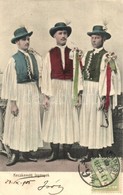 T3/T4 Kecskeméti Legények Pipával, Népviselet / Hungarian Folklore, Traditional Costumes. TCV Card (ázott Sarkak / Wet C - Unclassified