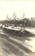 * T2 Szeged és Temes Monitor Az Óbudai Kiköt?ben. Magyar Királyi Folyam?rség / Hungarian Royal River Guard Ships. EMKE P - Zonder Classificatie