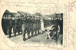 T2/T3 K.u.K. Infanterie Compagnie Gelderauszahlung In Semlin / Osztrák-magyar Gyalogsági Katonák Kifizetéskor Zimonyban  - Non Classés