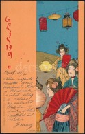 T2/T3 Geisha II. Christoph Reisser's Söhne, Art Nouveau Litho S: Raphael Kirchner (EK) - Zonder Classificatie