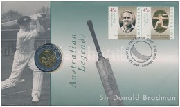 Ausztrália 1997. 5$ Al-Br/rozsdamentes Acél 'Sir Donald Bradman' Bélyeges Borítékban, Els? Napi Bélyegz?vel T:1
Australi - Non Classés