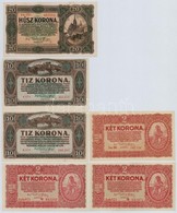 1920. 2K (3x) '2ab' Csillagos és '2aa' Sorozatjellel + 1920. 10K (2x) + 1920. 20K T:I-,III - Non Classés