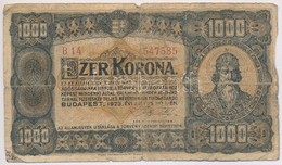 1923. 1000K 'Magyar Pénzjegynyomda R.t. Budapest' Nyomdahely Jelöléssel T:III- - Ohne Zuordnung