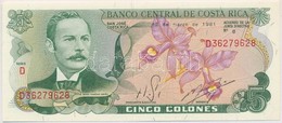 Costa Rica 1981. 5C T:I 
Costa Rica 1981. 5 Colones C:UNC 
Krause 236.d - Non Classificati