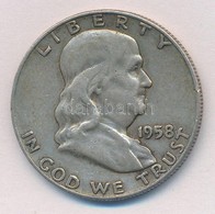 Amerikai Egyesült Államok 1958D 1/2$ Ag 'Franklin' T:2- USA 1958D 1/2 Dollar Ag 'Franklin' C:VF - Non Classificati