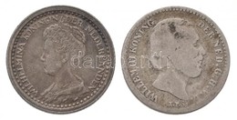 Hollandia 1885. 10c Ag 'III. Vilmos' + 1919. 10c Ag 'I. Vilma' T:3,2 Patina
Netherlands 1885. 10 Cents Ag 'William III'  - Unclassified