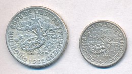 Kuba 1952. 10c Ag 'A Köztársaság ötvenedik éve' + 20c Ag 'A Köztársaság ötvenedik éve' T:2
Cuba 1952. 10 Centavos Ag '50 - Unclassified