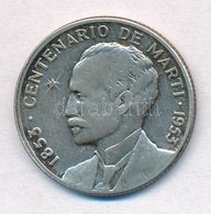 Kuba 1953. 25c Ag 'Jose Marti Születésének 100. évfordulója' T:2,2- Patina 
Cuba 1953. 25 Centavos Ag 'Centennial - Birt - Unclassified