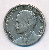 Kuba 1953. 25c Ag 'Jose Marti Születésének 100. évfordulója' T:2,2- Patina 
Cuba 1953. 25 Centavos Ag 'Centennial - Birt - Ohne Zuordnung