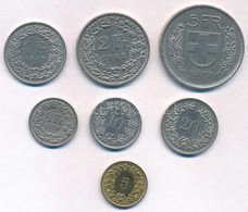 Svájc 1968-1990. 5r-5Fr (7xklf) T:2
Switzerland 1968-1990. 5 Rappen - 5 Francs (7xdiff) C:XF - Zonder Classificatie