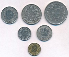 Svájc 1968-1991. 5r-5Fr (6xklf) T:2
Switzerland 1968-1991. 5 Rappen - 5 Francs (6xdiff) C:XF - Zonder Classificatie