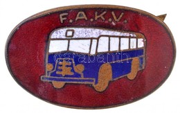 ~1949-1950. 'F.A.K.V. - F?városi Autóbusz Községi Vállalat' Zománcozott Fém Sapkajelvény T:2 - Non Classés