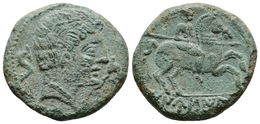 108 DANUSIA. As. 120-20 A.C. Botija (Cáceres). A/ Busto A Derecha Entre Dos Delfines. R/ Jinete Con Lanza A Derecha, Deb - Sonstige & Ohne Zuordnung