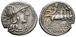 196 L. ANTESTIUS GRAGULUS. Denario. 136 A.C. Roma A/ Cabeza De Roma A Derecha, Bajo El Mentón Signo De Valor Y Detrás Le - Republic (280 BC To 27 BC)