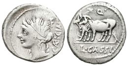 199 L. CASSIUS CAECIANUS. Denario. 102 A.C. Roma. A/ Busto De Ceres Laureado Con Espigas A Izquierda, Detrás CAECIAN Y L - Repubblica (-280 / -27)