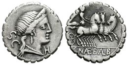 210 C. NAEVIUS BALBUS. Denario. 79 A.C. Roma. A/ Busto Diademado De Venus A Derecha, Detrás SC Y Delante Bajo La Barbill - República (-280 / -27)