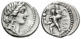 227 JULIO CESAR. Denario. 47-46 A.C. Ceca Militar Móvil Acompañando A Julio César (Norte De Africa). A/ Busto De Venus C - Republic (280 BC To 27 BC)