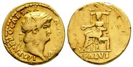 236 NERON. Aureo. 65-66 D.C. Roma. A/ Busto Laureado A Derecha. IMP NERO CAESAR AVGVSTVS. R/ Salus Sentada A Izquierda E - Republiek (280 BC Tot 27 BC)