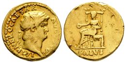 236 NERON. Aureo. 65-66 D.C. Roma. A/ Busto Laureado A Derecha. IMP NERO CAESAR AVGVSTVS. R/ Salus Sentada A Izquierda E - Republic (280 BC To 27 BC)