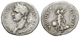 240 VITELIO. Denario. 69 D.C. Tarraco. A/ Cabeza Laureada A Izquierda, Debajo Globo. A VITELLIVS IMP GERMAN. R/ Victoria - Republiek (280 BC Tot 27 BC)