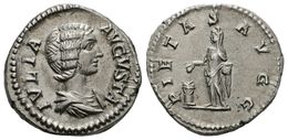 272 JULIA DOMNA. Denario. 193-217 D.C. Roma. A/ Busto Drapeado A Derecha. IVLIA AVGVSTA. R/ Pietas Estante A Izquierda S - Repubblica (-280 / -27)