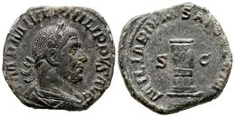 296 FILIPO I. Sestercio. 244-249 D.C. Roma. A/ Busto Laureado Y Drapeado Con Coraza A Derecha. IMP M IVL PHILIPPVS AVG.  - República (-280 / -27)