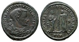 321 DIOCLECIANO. Follis. 305-307 D.C. Treveri. A/ Busto Laureado A Derecha Vestido Con Manto Imperial Portando Rama De O - Repubblica (-280 / -27)