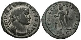 324 MAXIMIANO HERCULEO. Follis. 301-303 D.C. Lugdunum. A/ Busto Laureado Y Con Coraza A Derecha IMP MAXIMIANVS AVG. R/ G - Republiek (280 BC Tot 27 BC)