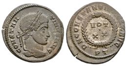 332 CONSTANTINO I. Follis. 319-320 D.C. Ticinum. A/ Busto Laureado A Derecha. CONSTANTINVS AVG. R/ Corona De Laurel, Den - República (-280 / -27)