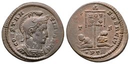 334 CONSTANTINO I. Follis. 320-321 D.C. Treveri. A/ Busto Con Casco Y Coraza A Derecha. CONSTANTINVS AVG. R/ Trofeo Y A  - República (-280 / -27)