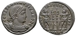 337 CONSTANTINO II. Follis. 330-335 D.C. Antioquía. A/ Busto Con Diadema, Drapeado Y Con Coraza A Derecha. CONSTANTINVS  - República (-280 / -27)