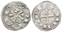 405 ALFONSO VI. Dinero. (1073-1109). Toledo. Mozo A6:10.3; AB 5. Ve. 1,14g. EBC-. - Other & Unclassified