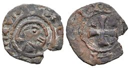 410 ALFONSO VIII. Dinero. (1158-1214). Toledo. Falsa De época. Busto A Derecha. Mozo A8:34.4 Var. Ve. 0,64g. MBC. - Andere & Zonder Classificatie