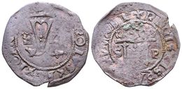 469 JUANA Y CARLOS. 4 Maravedís. (1504-1555). Santo Domingo. A/ F-4. R/ S-P. Cal-211. Ae. 3,82g. MBC-. - Other & Unclassified