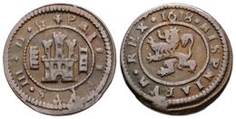 479 FELIPE III. 2 Maravedís. 1618. Segovia, Acueducto De 4 Arcos. Error En La Leyenda: HISPNIARVM En Lugar De HISPANIARV - Autres & Non Classés